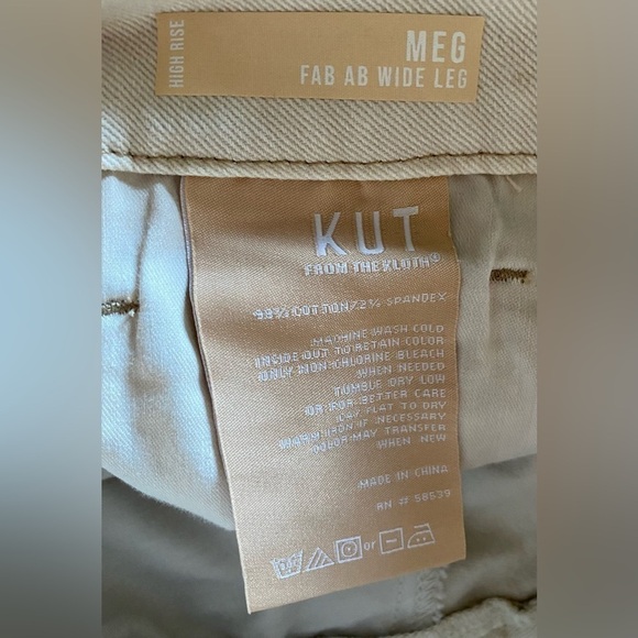 NEW w/TAGS KUT from the KLOTH HIGH RISE MEG FAB AB WIDE LEG in ECRU Size 18P - Picture 9 of 9